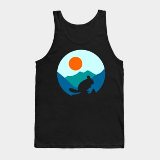 Chinchilla Silhouette in the Mountains Tank Top